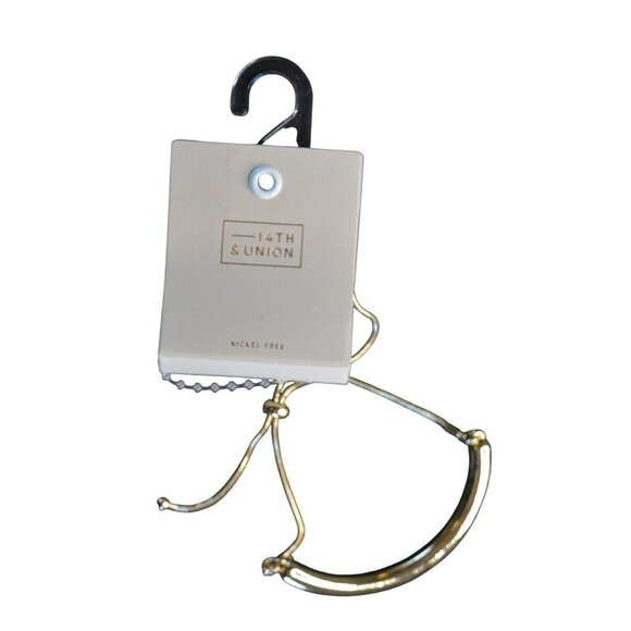 14th & Union Adjustable Nickel-Free Gold Tone Bangle Bracelet For Women - Picture 2 of 9